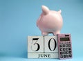 Calendar date for End of Financial Year, 30 June, for Australian tax year or retail stocktake sales Royalty Free Stock Photo