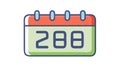 Calendar Date 288 Icon for Event Planning Reminders, vector design Generative AI Royalty Free Stock Photo