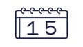 Calendar Date 15 Icon for Scheduling and Appointments, vector design Generative AI Royalty Free Stock Photo