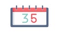 Calendar Date 35 Icon for Scheduling Events, vector design Generative AI Royalty Free Stock Photo