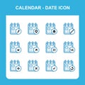 Calendar and date icon set Royalty Free Stock Photo