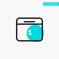 Calendar, Date, Month, Day turquoise highlight circle point Vector icon Royalty Free Stock Photo