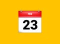 Calendar date month time icon. Diary calendar event flat icon. Calendar icon february.