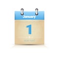 Calendar Date Page New Year 1 January