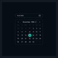 Calendar date picker UI element template Royalty Free Stock Photo