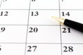 Calendar date Planner day week month with black pen