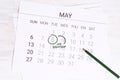 Calendar with date reminder about job interview