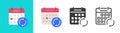 Calendar date update icon, agenda schedule sync symbol pictogram vector flat cartoon graphic, ui refresh change meeting event sign