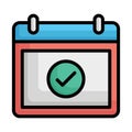 Calendar, date Vector Icon which can easily modify or edit Royalty Free Stock Photo