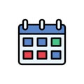 Calendar dates icon. Simple color with outline vector elements of almanac icons for ui and ux, website or mobile application