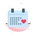 Calendar, Day, Love, Wedding Abstract Flat Color Icon Template