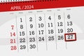 Calendar 2024, deadline, day, month, page, organizer, date, April, saturday, number 27