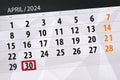 Calendar 2024, deadline, day, month, page, organizer, date, April, tuesday, number 30