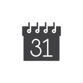 Calendar 31 of december icon vector