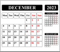 Calendar for 2023 december, monthly calendar weekend with red color