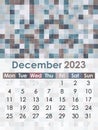 Calendar December 2023