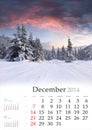 2014 Calendar. Desember.