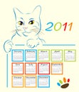 Calendar design 2011 Royalty Free Stock Photo