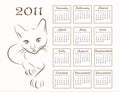 Calendar design 2011 Royalty Free Stock Photo