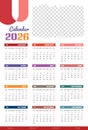 Calendar design template for 2026 vector Royalty Free Stock Photo