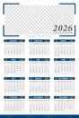 Calendar design template for 2026 vector. calendar design for 2026 Royalty Free Stock Photo