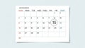 Calendar design with a grid layout featuring days of the week across the top Royalty Free Stock Photo