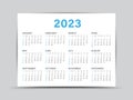 Calendar 2023 template - 12 months yearly calendar set in 2023, Planner, wall calendar, vector