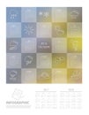 2016 Calendar design template with weather icon set Royalty Free Stock Photo