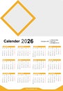 Calendar design for 2026 vector. calendar design template for 2026 vector. calendar design template. Editable calendar design set Royalty Free Stock Photo