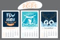 Calendar design for 2021 year. Autumn
