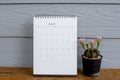 2023 Calendar desk place on the table. Desktop Calender for Planner to plan agenda, timetable, appointment, organization,