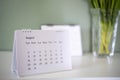 2021 Calendar desk place on table. Desktop Calender for Planner to plan agenda, timetable, appointment, organization, management Royalty Free Stock Photo