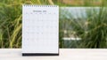 2021 Calendar desk place on table. Desktop Calender for Planner to plan agenda, timetable, appointment, organization, management Royalty Free Stock Photo