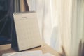 2022 Calendar desk place on table. Desktop Calender for Planner to plan agenda, timetable, appointment, organization, management Royalty Free Stock Photo