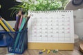 Calendar desk for Planner and organizer to plan and reminder daily appointment, meeting agenda, schedule, timetable, and Royalty Free Stock Photo