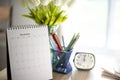 Calendar desk for Planner and organizer to plan and reminder daily appointment, meeting agenda, schedule, timetable, and Royalty Free Stock Photo