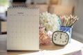 Calendar desk for Planner and organizer to plan and reminder daily appointment, meeting agenda, schedule, timetable, and Royalty Free Stock Photo