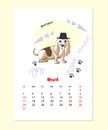 Calendar 2019 Dog sketch