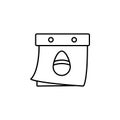 calendar, easter, day, egg line icon on white background
