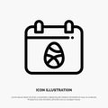 Calendar, Egg, Easter, Day Line Icon Vector Royalty Free Stock Photo