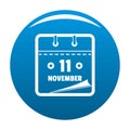 Calendar eleventh november icon blue