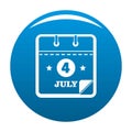 Calendar fourth july icon blue