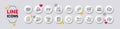 Calendar, Employee and Graph chart line icons. For web app, printing. White buttons 3d icons. Vector