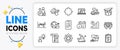 Calendar, Employee and Graph chart line icons. For web app. Vector