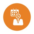 Calendar, employee, working hours icon. Orange color vector EPS