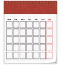 calendar empy for month red leather on the top - 3d rendering