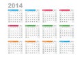 Calendar 2014 Royalty Free Stock Photo