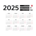 Calendar 2025 English language with Bahrain public holidays.