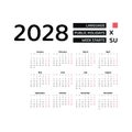 Calendar 2028 English language with Bahrain public holidays.