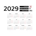 Calendar 2029 English language with Lebanon public holidays.